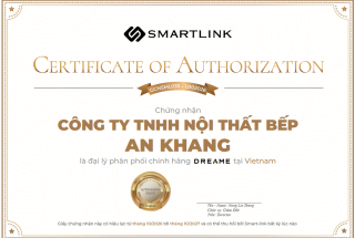 Chứng nhận Bếp An Khang là đại lý chính thức phân phối chính hãng Dreame